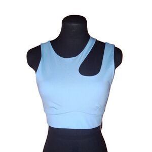 Blue Cutout Sports Bra